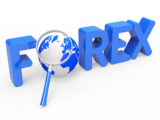 Image showing Magnifier Forex Shows Currency Exchange And Fx