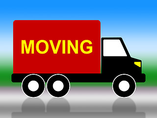 Image showing Moving House Represents Change Of Address And Lorry