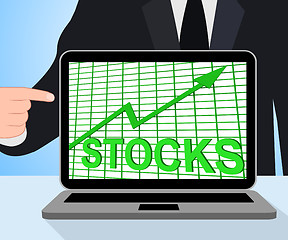 Image showing Stocks Chart Graph Displays Increase Investment Earnings