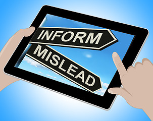 Image showing Inform Mislead Tablet Means Let Know Or Misguide