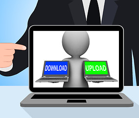 Image showing Download Upload Laptops Displays Downloading Uploading Online Da