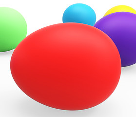 Image showing Easter Eggs Represents Empty Space And Colorful