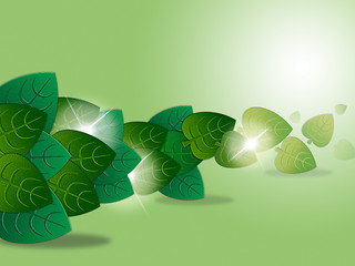 Image showing Leaves Green Represents Plant Botanic And Natural