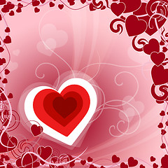 Image showing Red Heart Indicates Valentines Day And Background