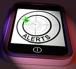 Image showing Alerts Smartphone Displays Phone Reminder Or Alarm