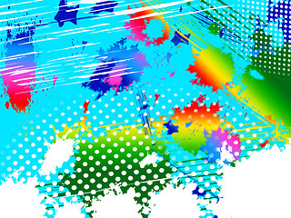 Image showing Paint Splash Means Colorful Splashed And Spectrum