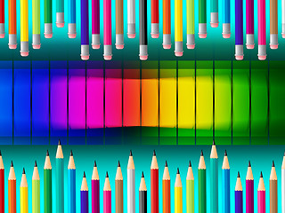Image showing Color Pencils Indicates Colorful Schooling And Tutoring