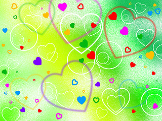 Image showing Background Heart Shows Valentine\'s Day And Affection