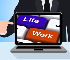 Image showing Life Work Keys Displays Balancing Job And Free Time