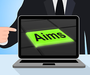 Image showing Aims Button Displays Targeting Purpose And Aspiration