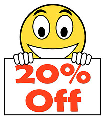 Image showing Twenty Percent Sign Shows Sale Discount Or 20 Off