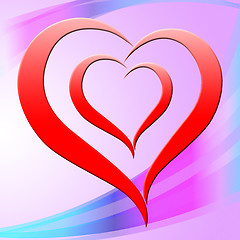Image showing Background Heart Represents Valentine Day And Affection