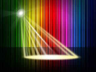 Image showing Spectrum Spotlight Represents Colorful Background And Entertainm