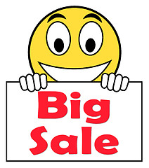 Image showing Big Sale On Sign Shows Promotional Savings Save Or Discounts