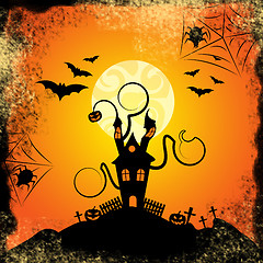 Image showing Haunted House Indicates Trick Or Treat And Bats