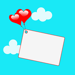 Image showing Copyspace Tag Shows Heart Shapes And Card