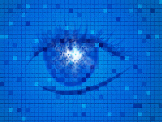 Image showing Background Blue Means Human Eye And Design