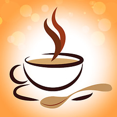 Image showing Coffee Beverage Means Coffeecup Drink And Caffeine