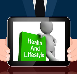 Image showing Health And Lifestyle Book With Character Displays Healthy Living