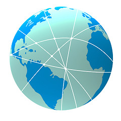 Image showing World Flights Means Aeroplane Global And Globally