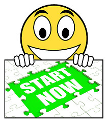 Image showing Start Now Sign Means Begin Immediately Or Don\'t Wait