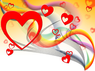 Image showing Background Hearts Shows Valentine\'s Day And Affection