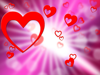 Image showing Hearts Background Indicates Valentines Day And Affection