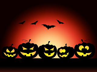 Image showing Bats Halloween Means Trick Or Treat And Pumpkin