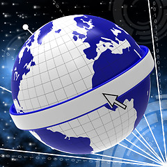 Image showing Computer Global Represents Network Server And Communicate