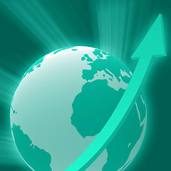 Image showing Arrow Globe Represents Solar System And World