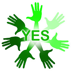 Image showing Hands Yes Means Agreeing O.K. And Affirm