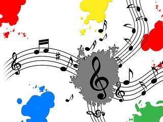 Image showing Splash Paint Indicates Bass Clef And Blot