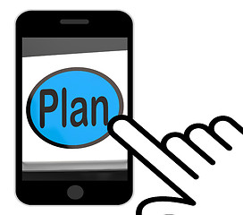 Image showing Plan Button Displays Objectives Planning And Organizing