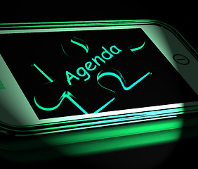 Image showing Agenda Smartphone Displays Internet Calendar And Schedule
