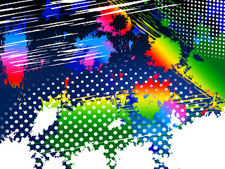 Image showing Color Splash Shows Paint Colors And Splat