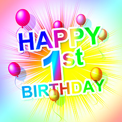 Image showing Happy Birthday Represents Congratulation Congratulations And One