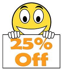 Image showing Twenty Five Percent Sign Shows Sale Discount Or 25 Off