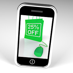 Image showing Twenty-five Percent Off Bag Displays Online Shopping 25  Discoun