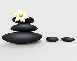 Image showing Spa Stones Means Bouquet Relaxation And Meditation