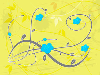 Image showing Background Yellow Indicates Florist Flowers And Template