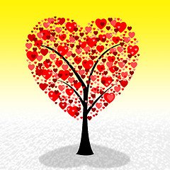 Image showing Tree Hearts Represents Valentine Day And Environment