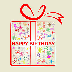 Image showing Happy Birthday Represents Congratulation Present And Gift