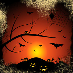 Image showing Halloween Bats Represents Trick Or Treat And Autumn