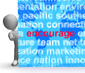 Image showing Encourage Word Cloud Sign Shows Promote Boost Encouraged