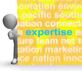 Image showing Expertise Word Cloud Sign Shows Skills Proficiency And Capabilit