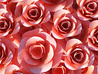 Image showing Roses Background Shows Valentines Petals And Valentine