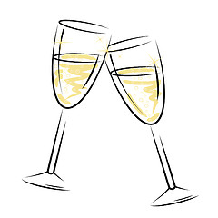 Image showing Champagne Glasses Represents Sparkling Wine And Alcohol