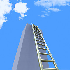 Image showing Sky Ladders Indicates Step Upwards And Raise