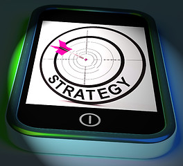 Image showing Strategy Smartphone Displays Methods Tactics And Game Plan