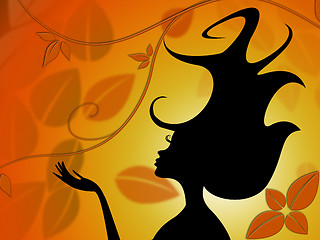 Image showing Style Woman Represents Petal Hair And Flora